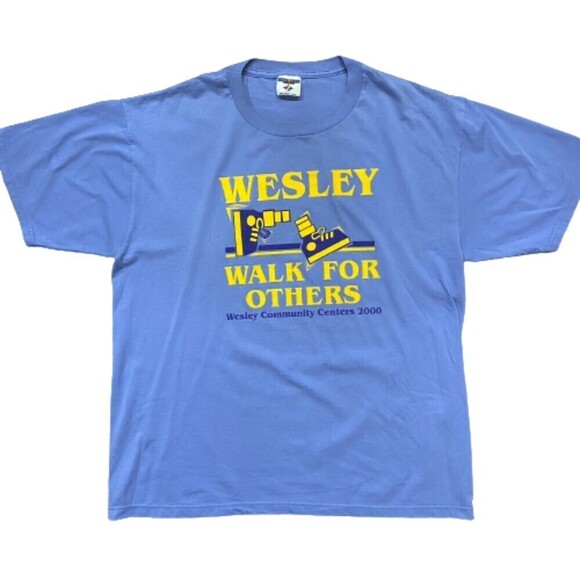 Wesley 2000 Walk For Others Community Charity Event Vintage Blue Yellow Size XL - Picture 1 of 7
